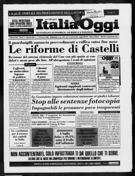 Italia oggi : quotidiano di economia finanza e politica